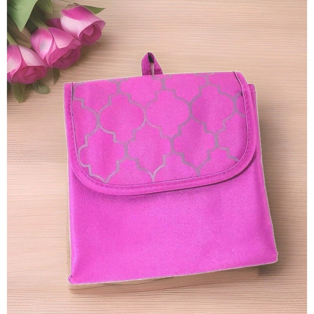 Von Maur Toiletry Hanging Travel Bag Accessory Case Purple Makeup Folding Hook